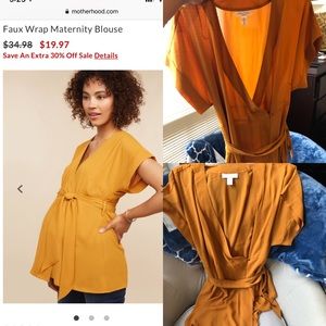 Faux wrap Maternity blouse -Chiffon